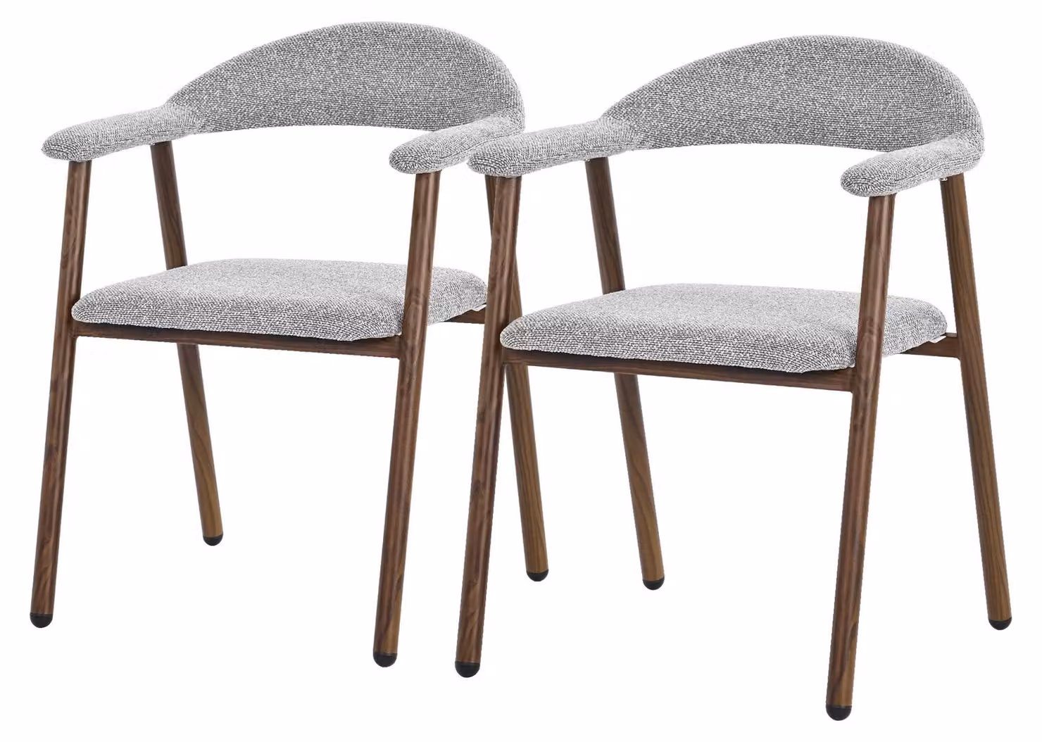 ML-Design: set da 2 sedie da pranzo con braccioli, sedie da cucina grigie, sedie da soggiorno con schienale, sedie imbottite con struttura intrecciata, poltrone ergonomiche