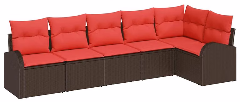 Set Divano da Giardino Marrone polyrattan