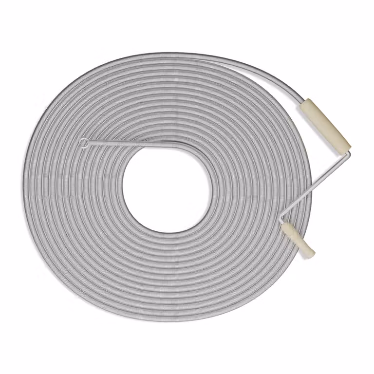 Relaxdays Spirale per la pulizia delle tubature, lunghezza 15 m, per lavandini, WC, docce, vasche da bagno, spirale per scarichi, in acciaio, color argento