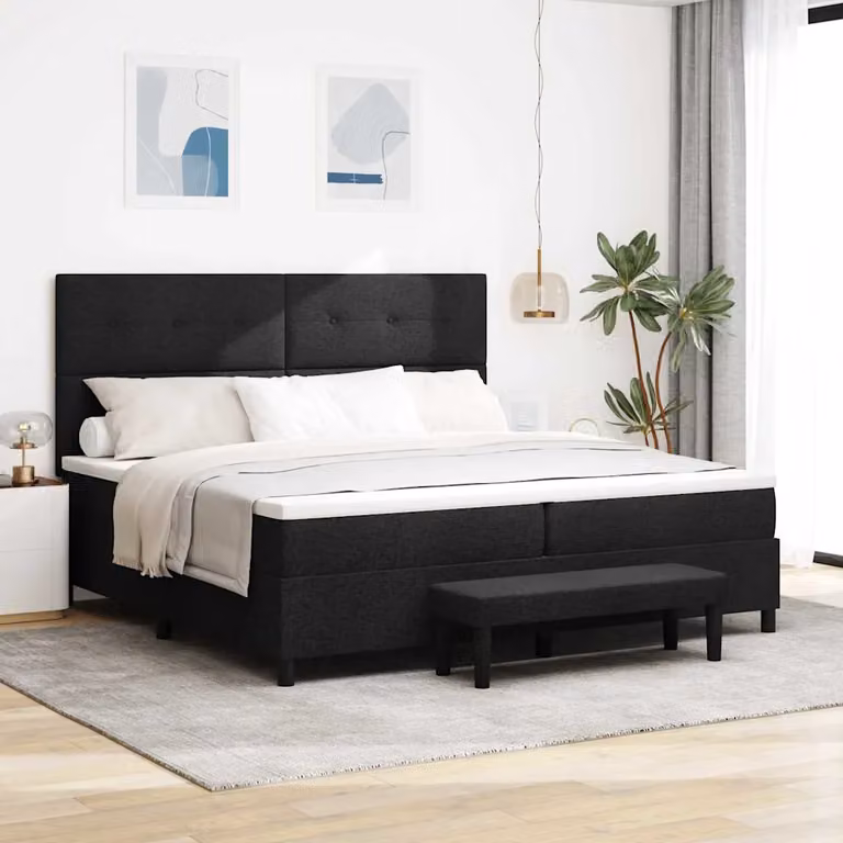 Letto ibrido con materasso a molle insacchettate vidaXL Nero L/P/H: 200 x 200 x 280 cm