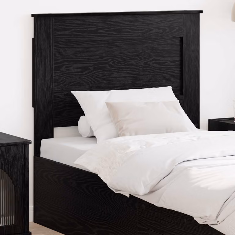Testiera per letto moderna vidaXL in legno ingegnerizzato rovere nero