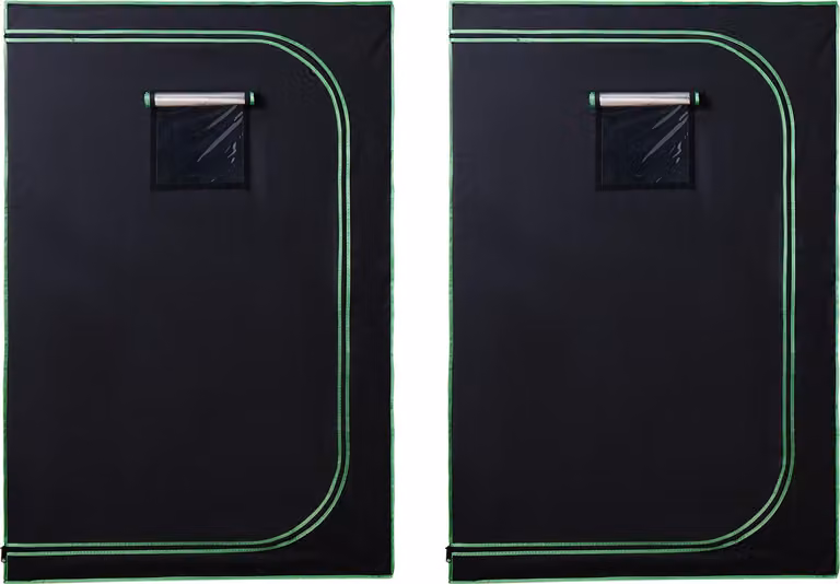 SucceBuy tenda da coltivazione 120x60x180 cm, tenda per piante in materiale 600D con Mylar riflettente, tenda da coltivazione per interni con finestra di visualizzazione, vassoio a pavimento e chiusura a zip, adatta per la coltivazione di frutta, fiori e