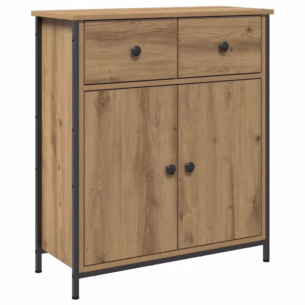 Credenza classica vidaXL in legno rovere color marrone per sala da pranzo L: 70 cm, P: 30 cm, H: 80 cm – 2