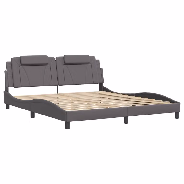 Giroletto Viana senza Materasso Grigio 180x200 cm in Pelle finta