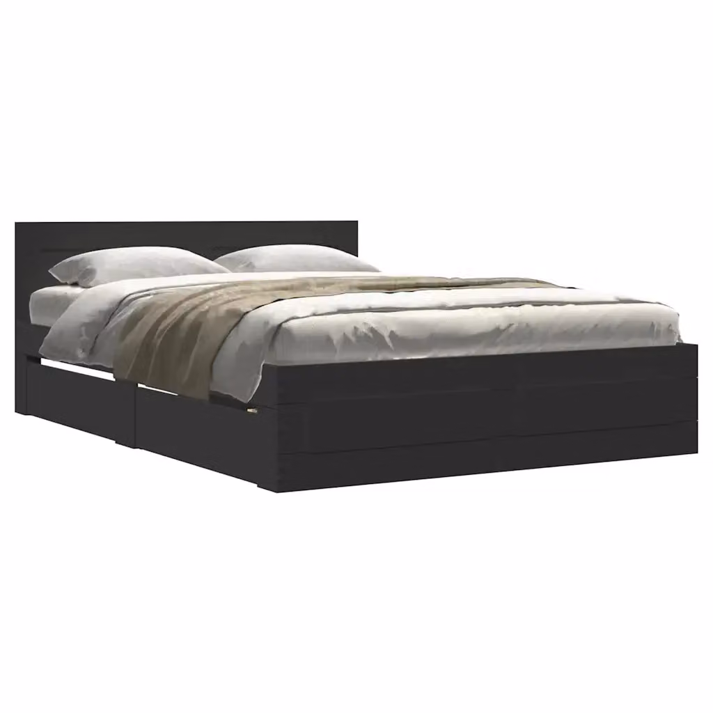 Letto con testiera vidaXL nero L 140 x P 200 x H 69 cm – 2