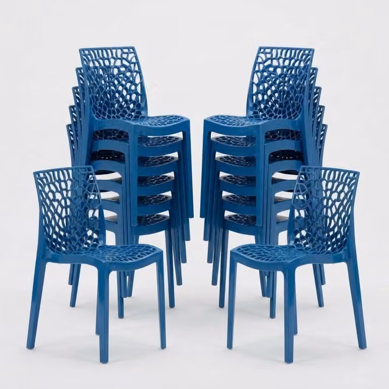 set di 22 sedie impilabili Gruvyer Grand Soleil per bar e ristoranti - Blu