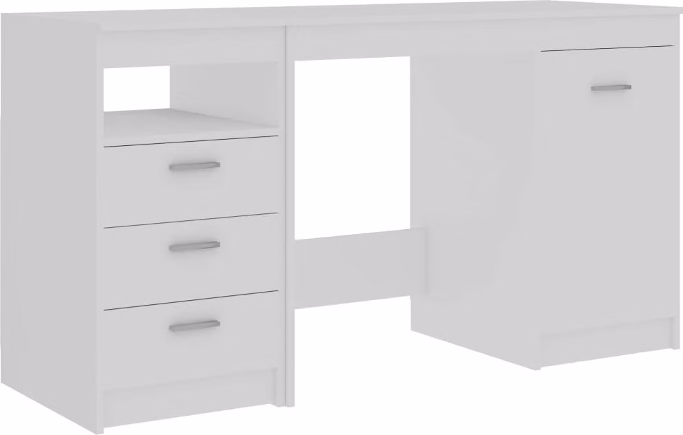 Scrivania Bianca 140x50x76 cm in Legno Multistrato