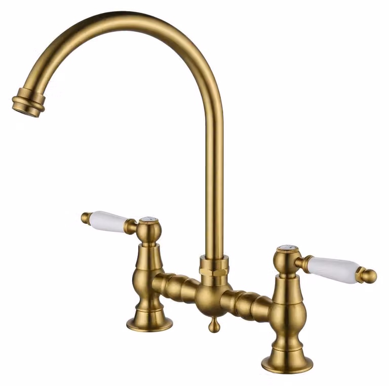 Miscelatore da cucina in stile retrò, modello "Ponte Nostalgico", finitura bronzo, collezione "Heritage Manor", marca Aquanello