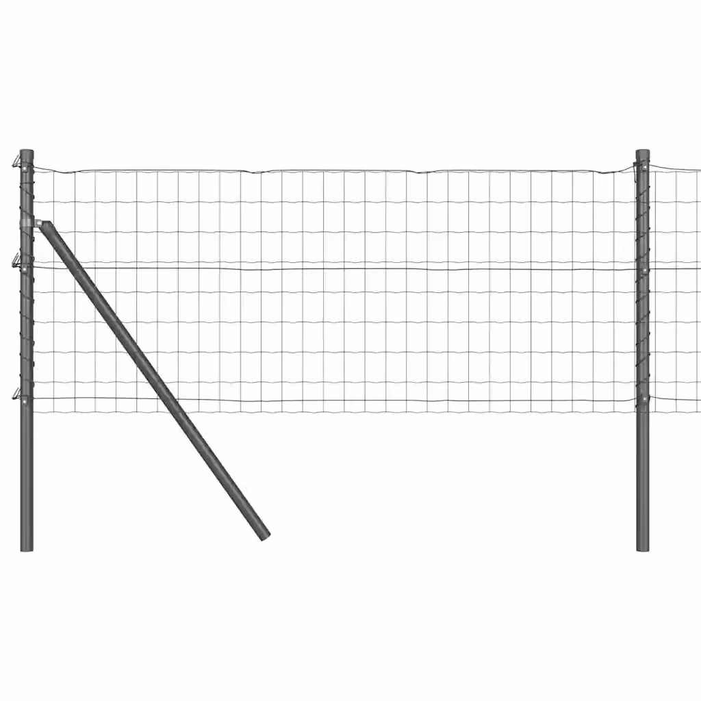 Fissaggio a terra Euro per recinzione vidaXL in acciaio rivestito in PVC, Grigio, L: 50 cm, H: 0,6 m – 2