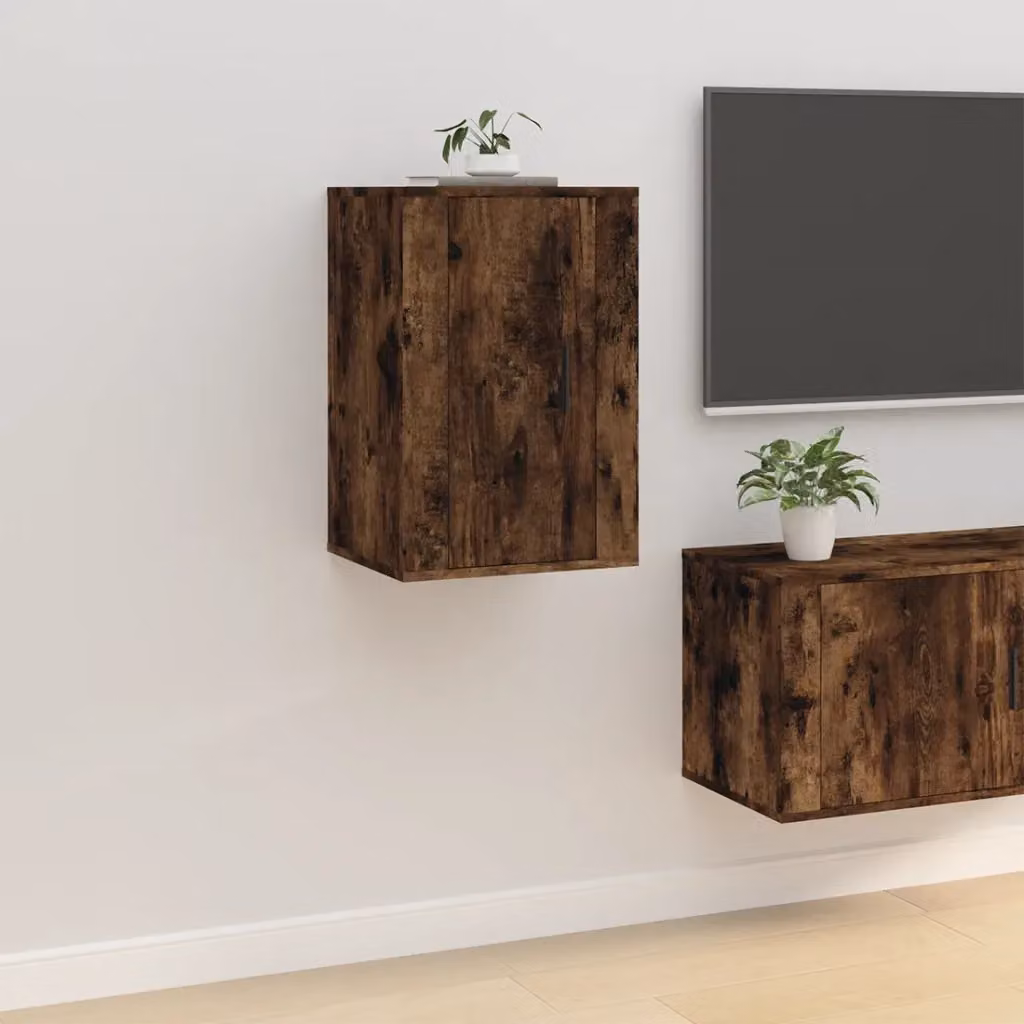 vidaXL Mobile Porta TV a Parete in Rovere Fumo, L 40 cm x P 34,5 cm x H 60 cm