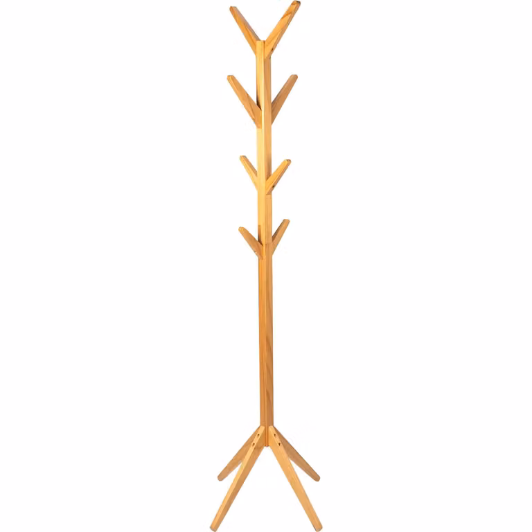 Vestiamo Casa Appendiabiti Linea Woodpine con 8 Ganci in Legno di Pino Marrone Altezza: 167,5 cm