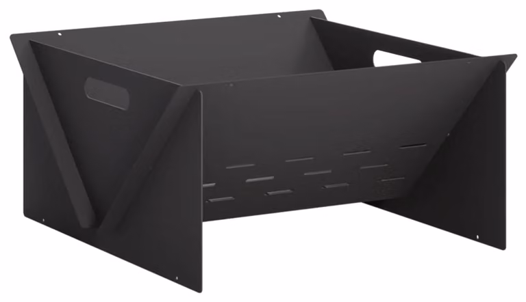 Focolare nero, 40 x 40 x 20 cm, in acciaio