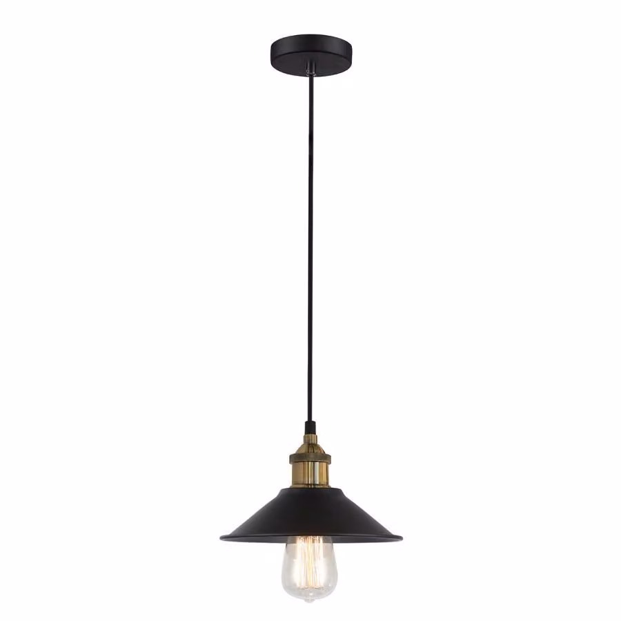 Italux Kermio lampada a sospensione industriale nera MDM-2318/1S