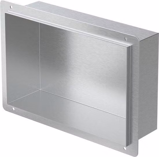 Cabina doccia in acciaio inossidabile con finitura argentata, 30x20 cm, montaggio a parete