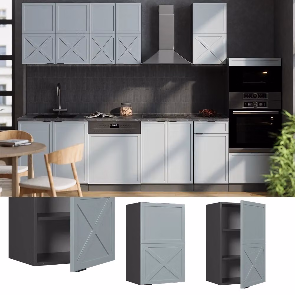 Pensile da cucina Vicco Fame-Line Blu-grigio chiaro/Antracite L: 45 cm – 2