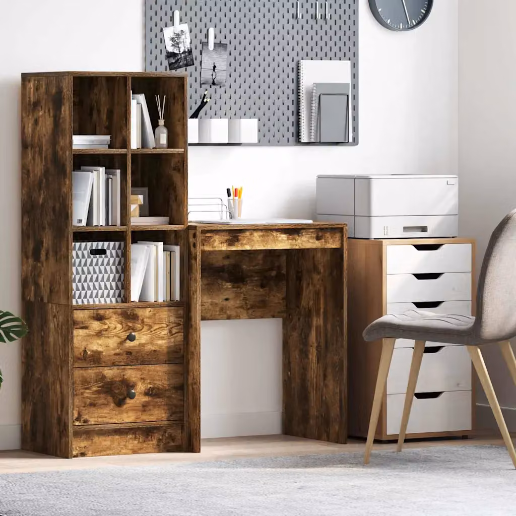 Scrivania da ufficio vidaXL in legno rovere color marrone L: 60 cm, P: 40 cm, H: 76 cm