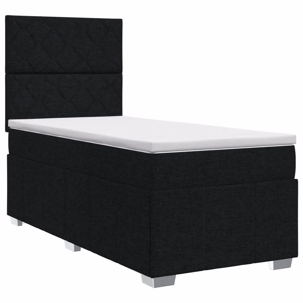 Letto box spring con materasso vidaXL in tessuto nero L/P: 90 x 200 cm – 2