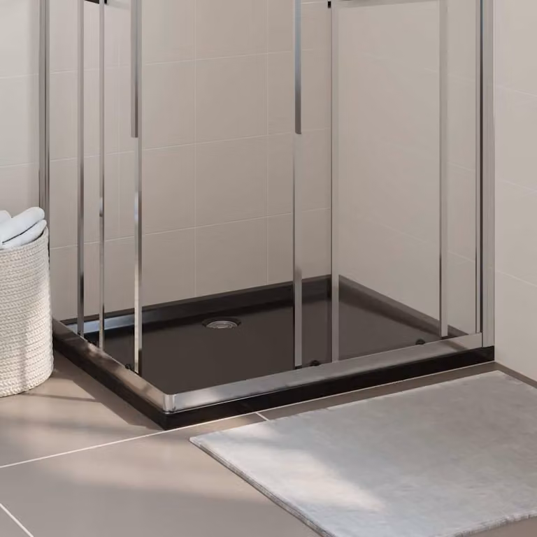Piatto doccia rettangolare vidaXL in ABS nero L: 110 cm, P: 80 cm
