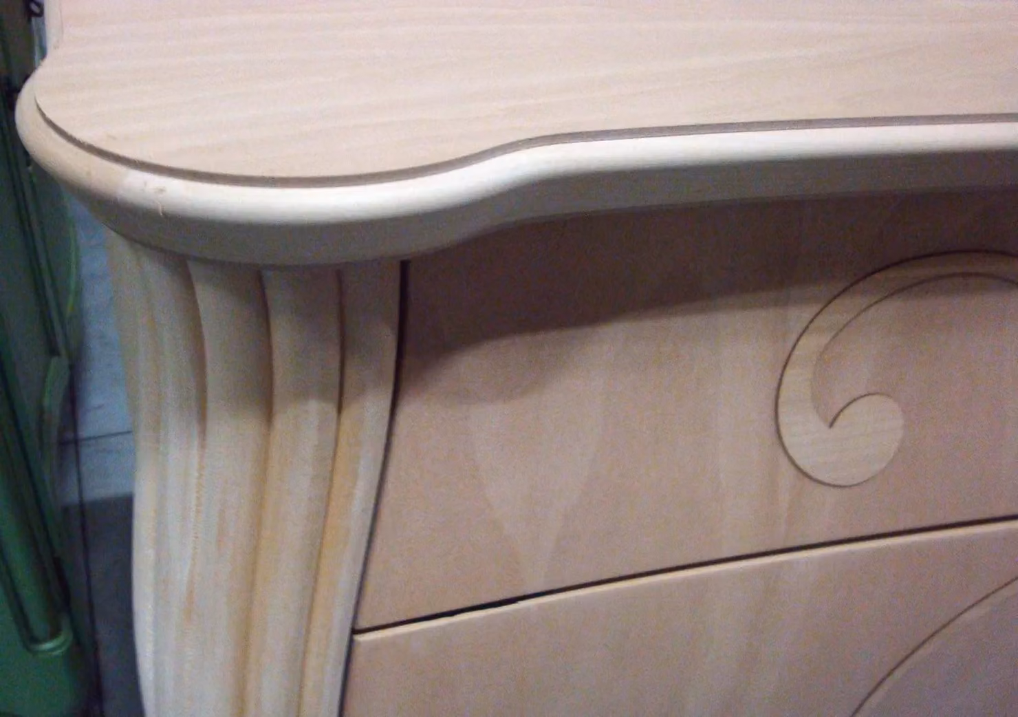 Comò in legno bombato con 4 cassetti Mobili 2G grezzo L: 170 cm, P: 60 cm, H: 98 cm – 2