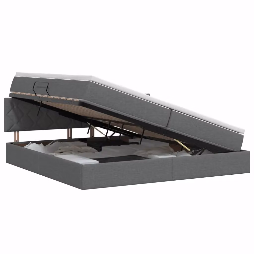 Letto con contenitore e materasso vidaXL Grigio, L 200 x P 200 cm, H 88 cm – 2