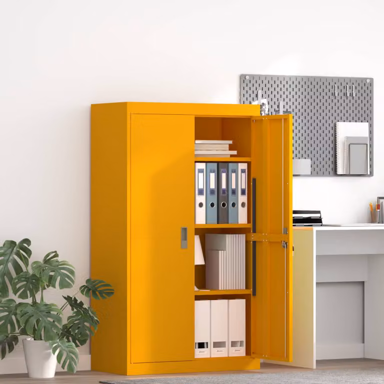 vidaXL Armadio Giallo senape 80 x 40 x 140 cm Acciaio