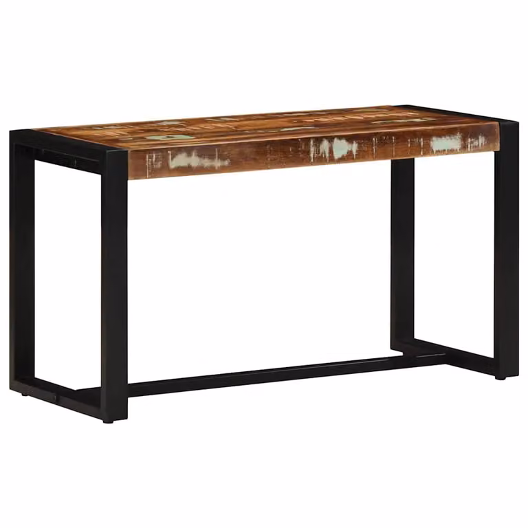 vidaXL Panca Moderna Multicolore in Legno di Mango e Metallo L: 80 cm, P: 35 cm, H: 45 cm