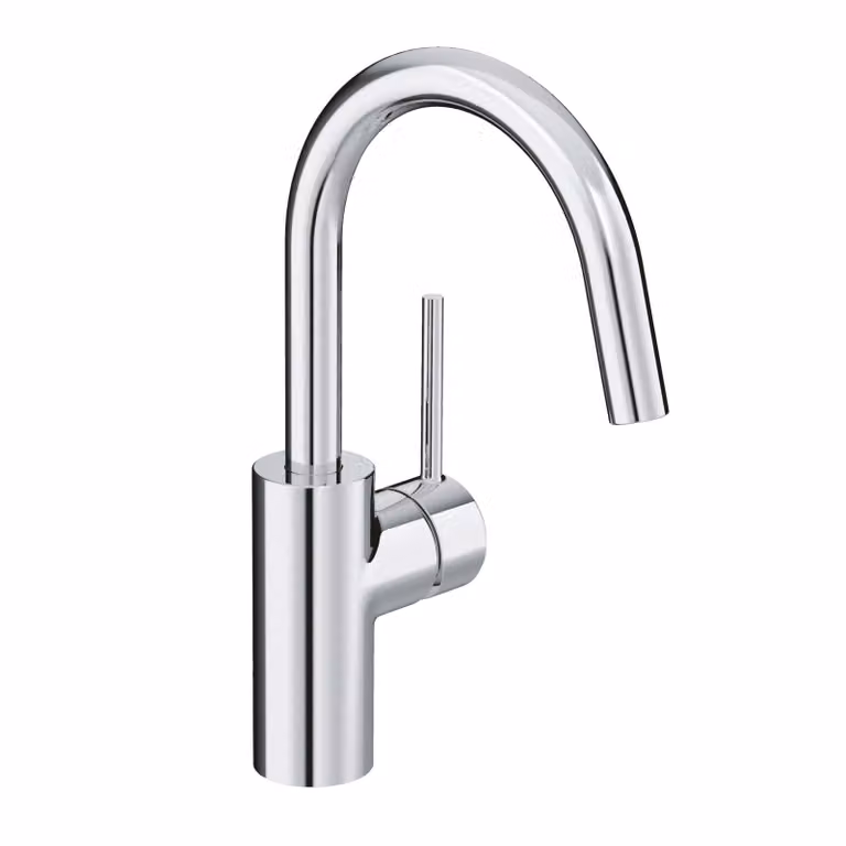 KLUDI BOZZ Mitigeur monocommandé pour lavabo, hauteur de bec 185mm, bec pivotant, sans garniture d'écoulement, 380280576, 380280576