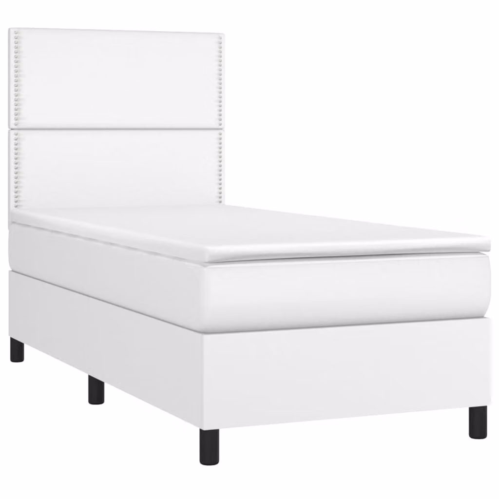 Giroletto a Molle con Materasso Bianco 100x200 cm in Pelle finta