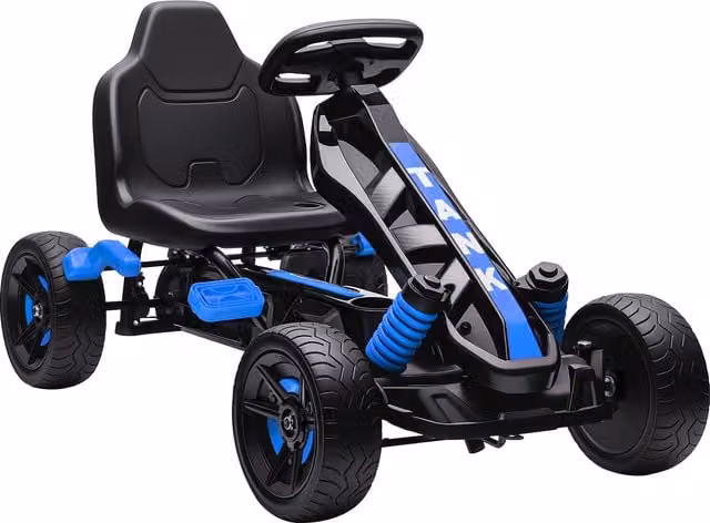 Go Kart a Pedali AIYAPLAY per Bambini 3-6 Anni, Blu, con Portabicchieri e Ruote in EVA Antiscivolo, Portata 50 kg