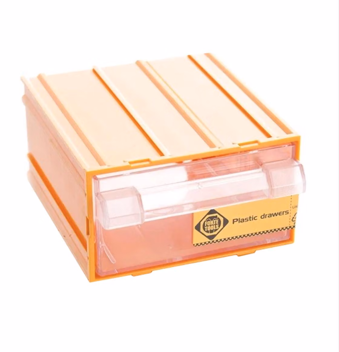 FORTE Tools K-30 Contenitore 13,5x11,2x6 cm, Cassettiera, Trasparente, Plastica, con cassetto, da abbinare al sistema di guide ( 000051144831 )