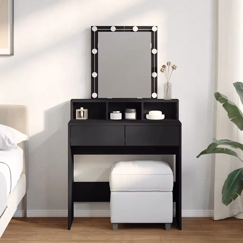 Toeletta Hollywood con LED Nera L: 80 cm, P: 41 cm, H: 144,5 cm – 2