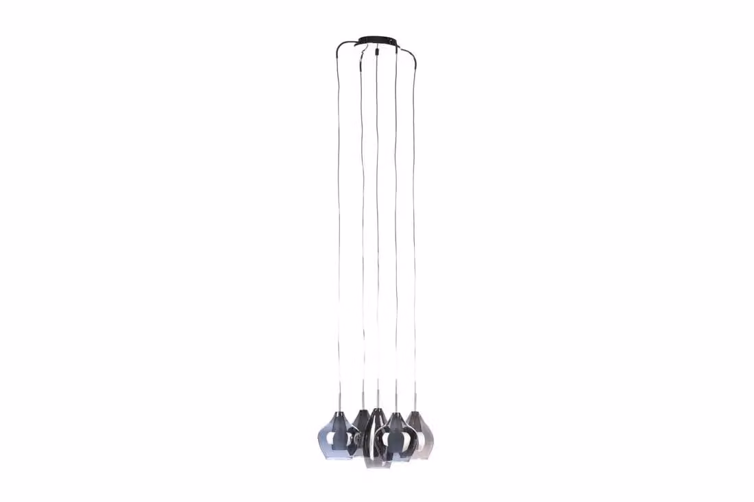 Apparecchio a sospensione LED Ambra, Variante: Ø 70-90 x 170-230 mm x 1600 mm, 5 x 40 W, cromo