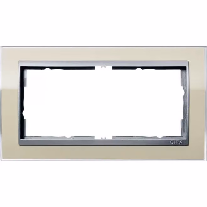 Gira 1002776 Cornice di copertura a 2 fori senza MS per colore alluminio Gira Event Sabbia chiara