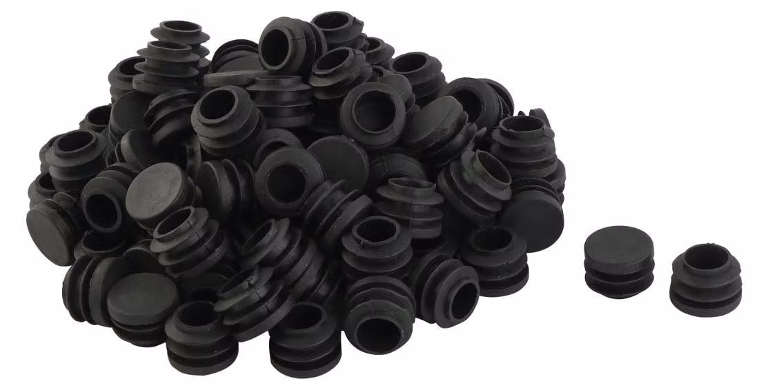 Inserti per tubi in plastica, 19 mm, confezione da 100 pezzi, colore nero