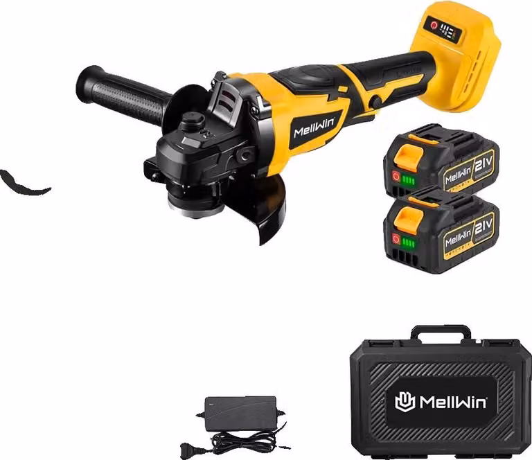 Smerigliatrice angolare elettrica, motore brushless, disco da 125 mm, set di batterie 2X