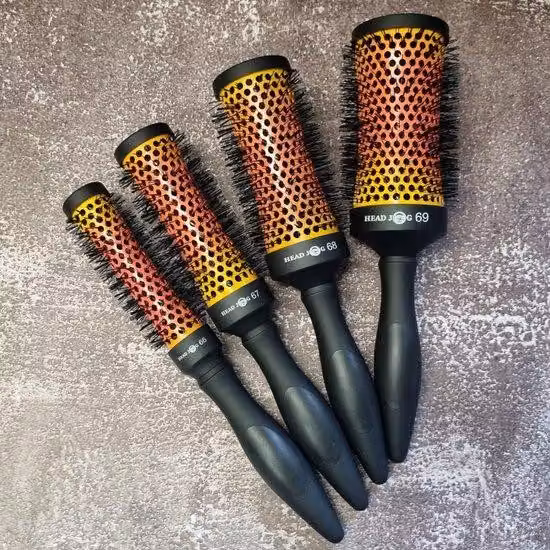 Spazzola in Vetroceramica per asciugatura, styling e lisciatura, 68 mm, spazzola per ricci