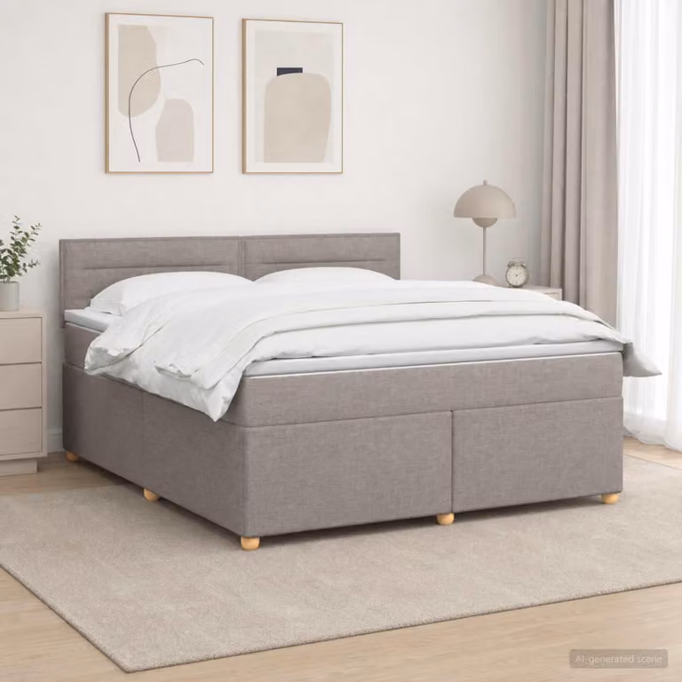 Maison Exclusive - Letto boxspring con materasso Taupe 160 x 200 cm Tessuto