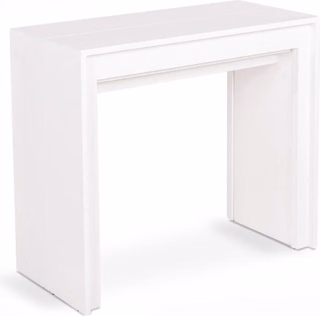 Consolle Allungabile E-Stylo Bianca in MDF Laccato Antigraffio L/P/H: 90 x 42,5 / 302,5 x 76 cm