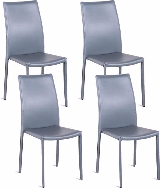 Sedia E-Stylo in similcuoio grigio scuro impilabile per cucina e zona giorno L/P/H: 42 x 41 x 95 cm