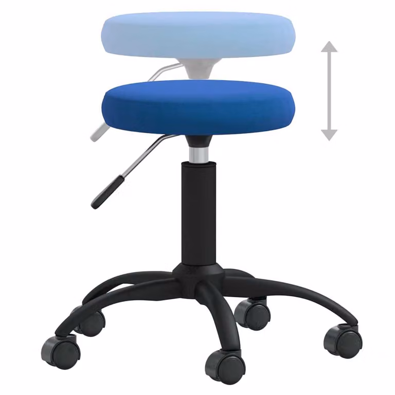 Sedia Girevole da Ufficio Blu in Velluto