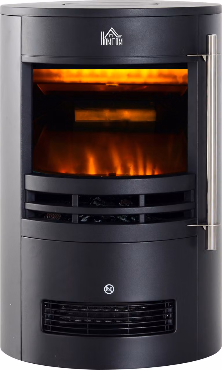 Camino elettrico a LED HOMCOM, da parete, indipendente, con effetto fiamma