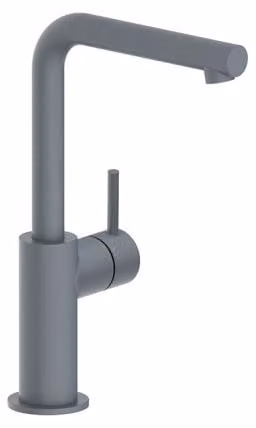 Herzbach SIRO GREY WT - Miscelatore monoforo, maniglia laterale, senza scarico, grigio opaco