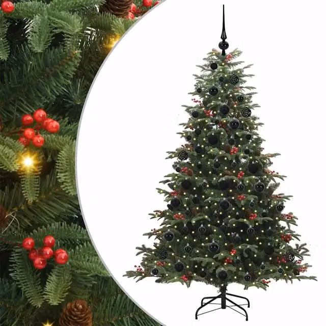 Albero di Natale artificiale verde vidaXL con 300 LED luce bianca calda, Altezza: 180 cm