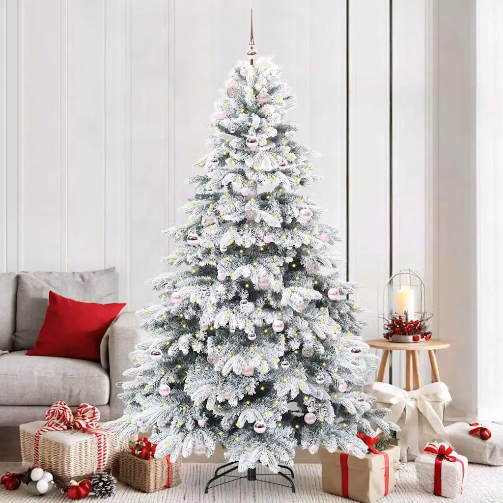Albero di Natale artificiale a cono vidaXL verde con 300 LED bianco caldo, Altezza: 210 cm