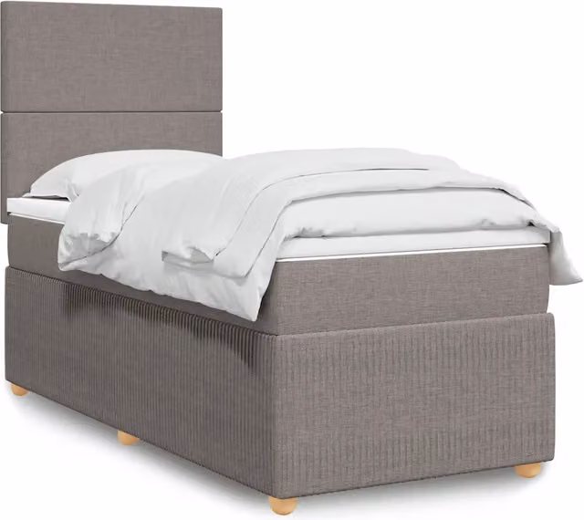 Giroletto a Molle con Materasso Tortora 90x190 cm in Tessuto 3291908