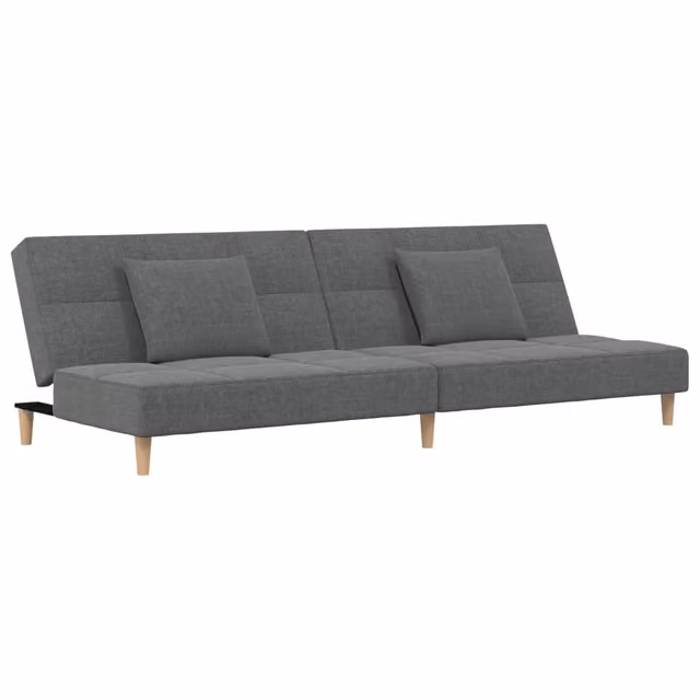 Divano letto | Sof¨¤ letto | Letto singolo a 2 Posti con 2 Cuscini Grigio Scuro in Tessuto
