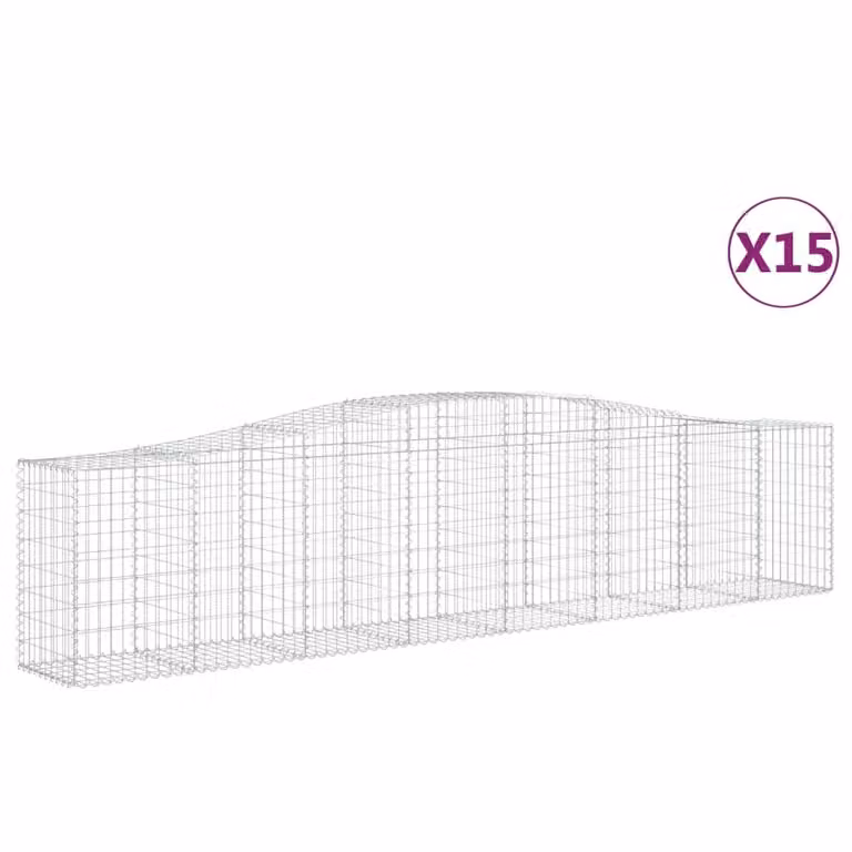 Cesti Gabbioni ad Arco 15 pz 400x50x80/100 cm Ferro Zincato