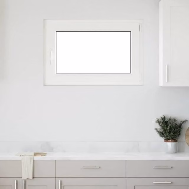 Finestra per seminterrato vidaXL in plastica bianca con vetro trasparente, modello tilt and turn, L: 90,0 cm, H: 50,0 cm