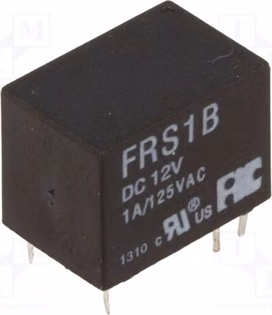 1 relè: bobina elettromagnetica, 12 VDC, 1 A/125 VAC, 450 mW, modello FRS1-B-DC12, elettrico