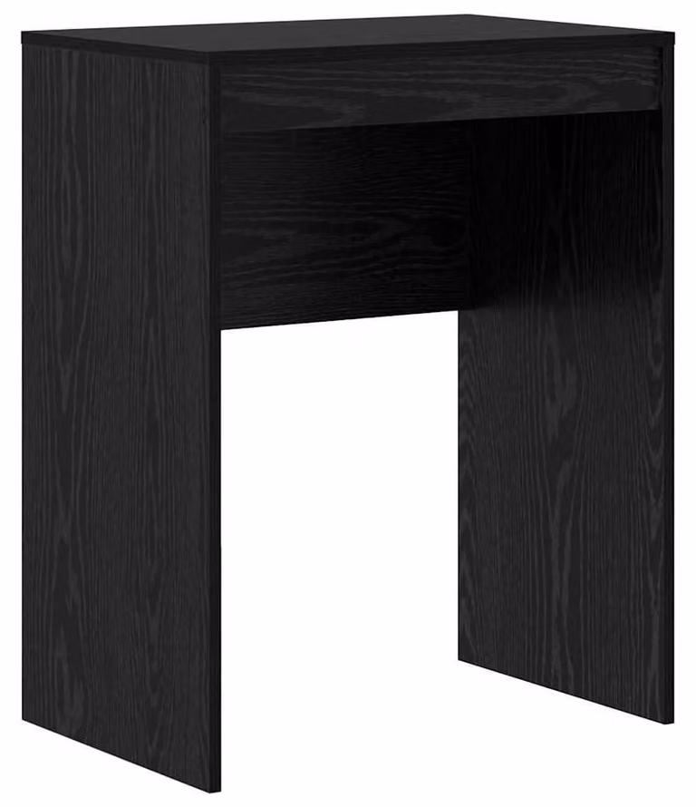 Solidchoice - Scrivania compatta in legno effetto noce e nero, ideale per piccoli spazi